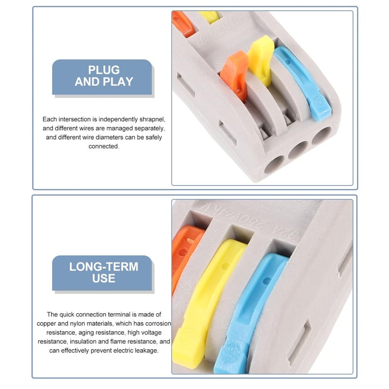10Pcs Blue Lever Nut Wire Connectors 20 12 AWG Quick Splice Electrical Terminal Blocks - Image 4